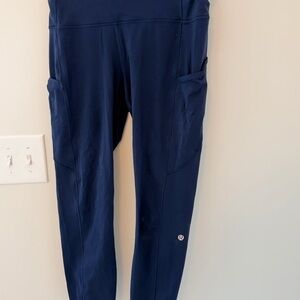 lululemon athletica Navy Fast and Free High Rose 25" Tights